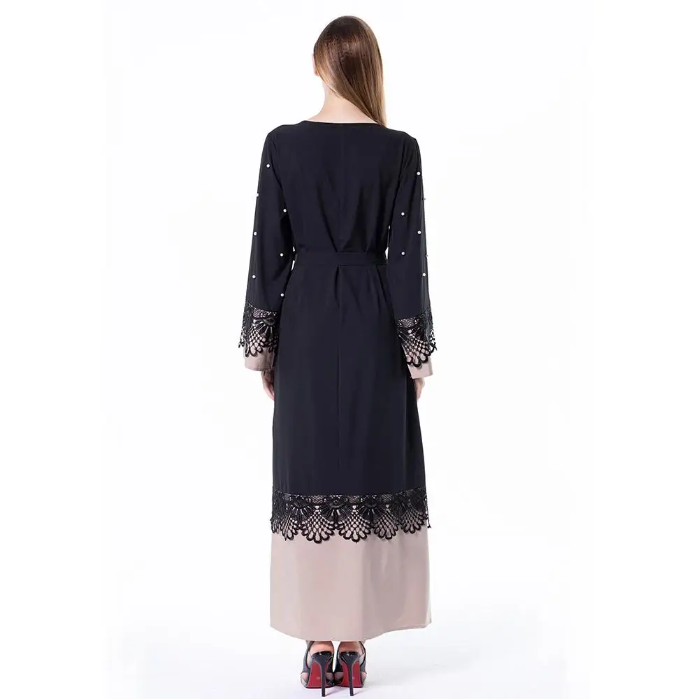 Женское платье 2019 абайя Дубайский кафтан женское облегающее кружевное Макси с