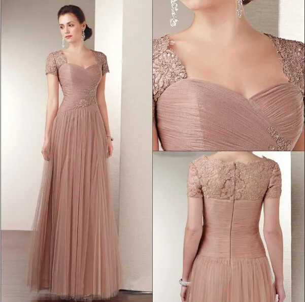 

Elegant Mother Of The Bride Dresses 2020 vestidos de fiesta de noche A Line Lace Tulle Formal Women Wedding Guest Dress
