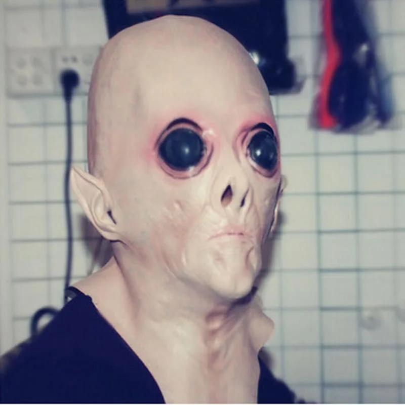 Горячая Распродажа страшная силиконовая маска для лица Alien Ufo Экстра наземные