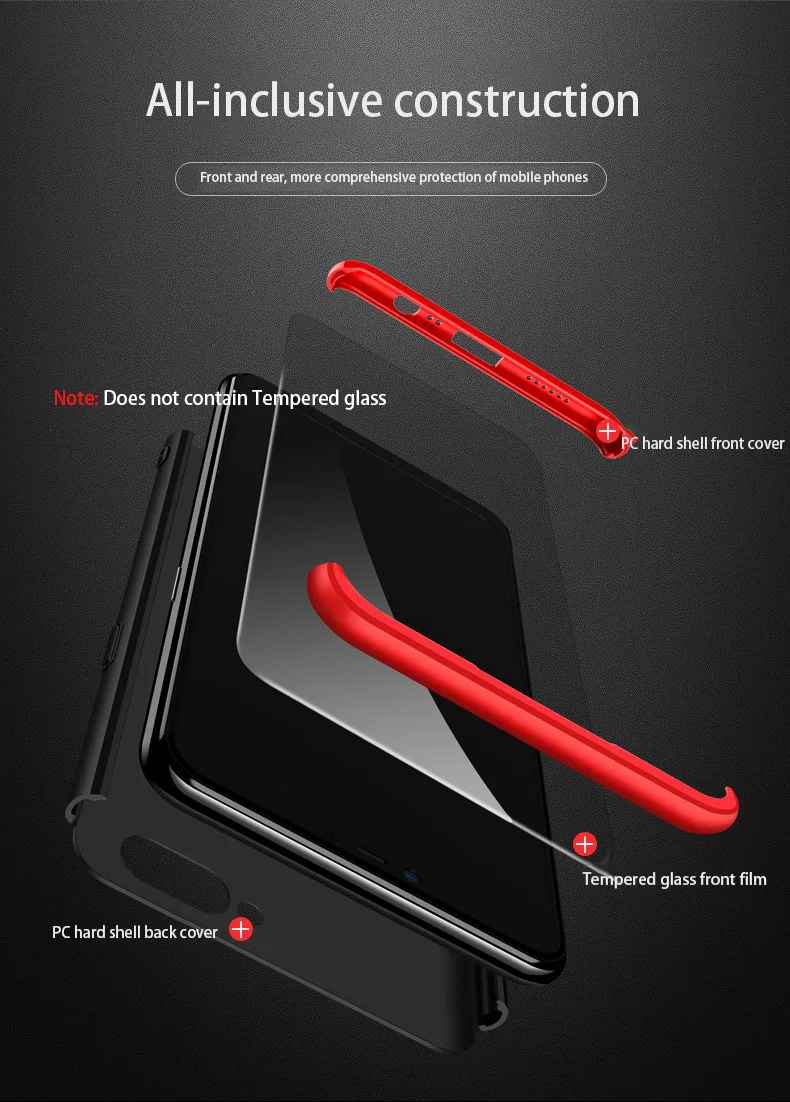 OPPO Real Me 2 1 Case 360 Degree Full Protective case Protection Back Hard Cover For Realme A3S A5 India+Glass Film | Мобильные