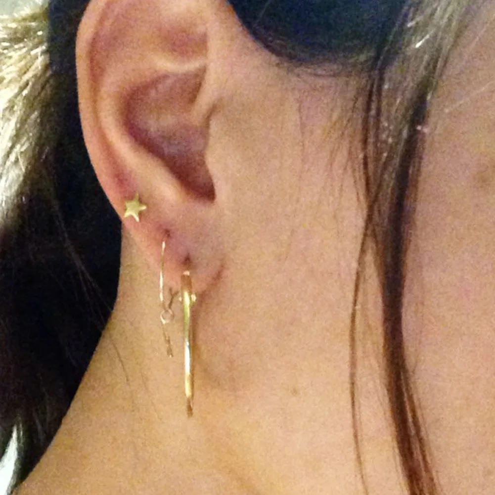 2018 женские простые серьги гвоздики с золотой звездой для женщин Серьги Brincos Oorbellen