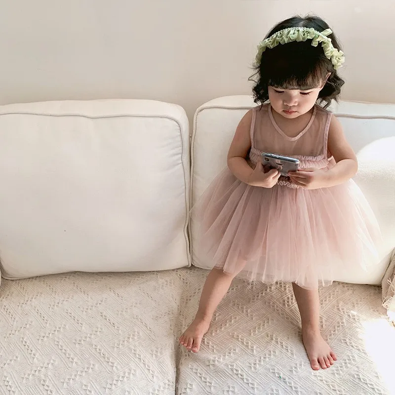 Ruched Toddler Dress Girls Sleeveless Pink Blue Patchwork Baby Dresses Girl Summer 2019 Ball Gown Sundress Birthday Party New | Детская