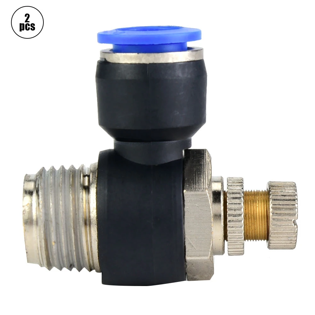 

2pcs Tube Air Flow Speed Controller Pipe Pneumatic T Valve Fitting Regulator Valve Wholesale
