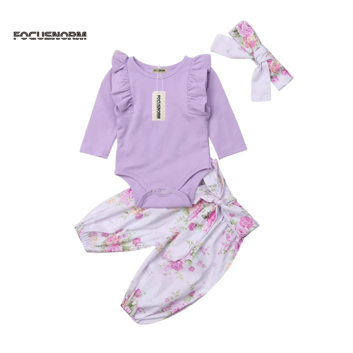 0-24M Newborn Infant Baby Girl Floral Cotton Clothes Jumpsuit Romper Playsuit Strappy Pants Headband Outfit Set | Детская одежда и