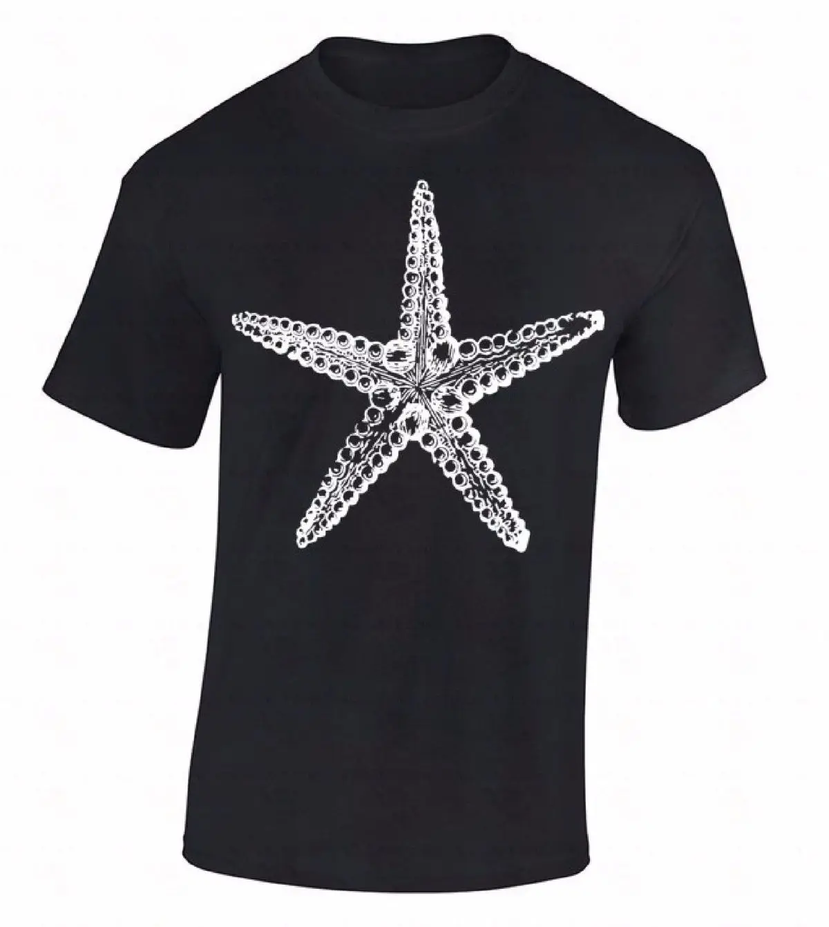 Унисекс модная футболка с коротким рукавом мужская зомер Морская звезда белая