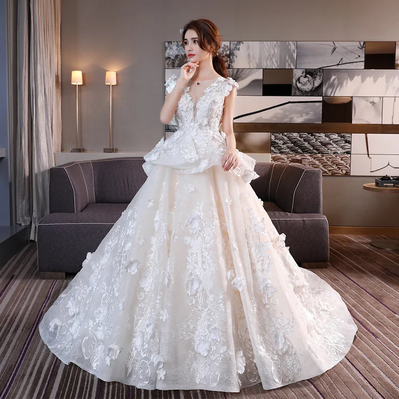 Vivian's Bridal роскошное свадебное платье принцессы с 3d цветочной аппликацией
