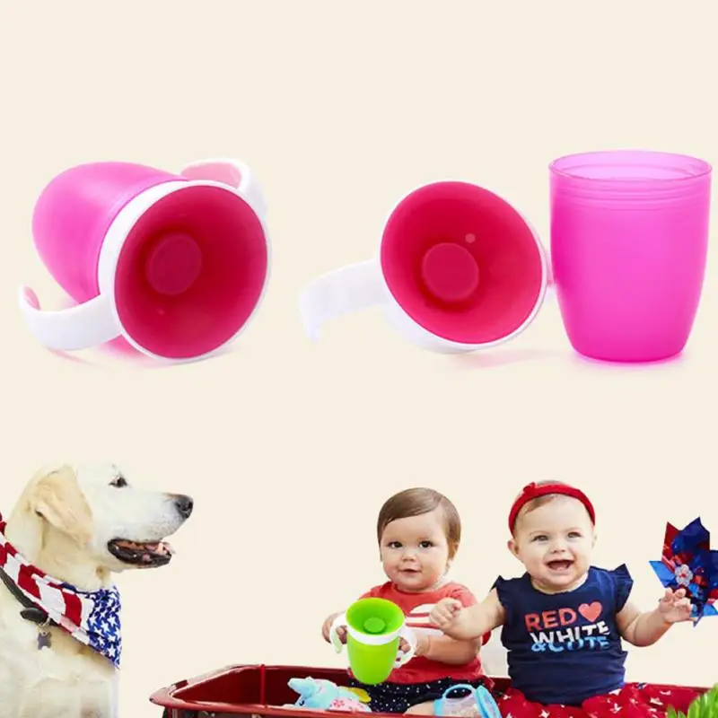 360 градусов можно поворачивать Детская обучающая чашка для питья с двойной