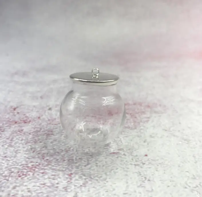 50pcs/lot 30x20mm hollow glass globe with setting base set orb vials pendant bottle jars jewelry necklace | Дом и сад