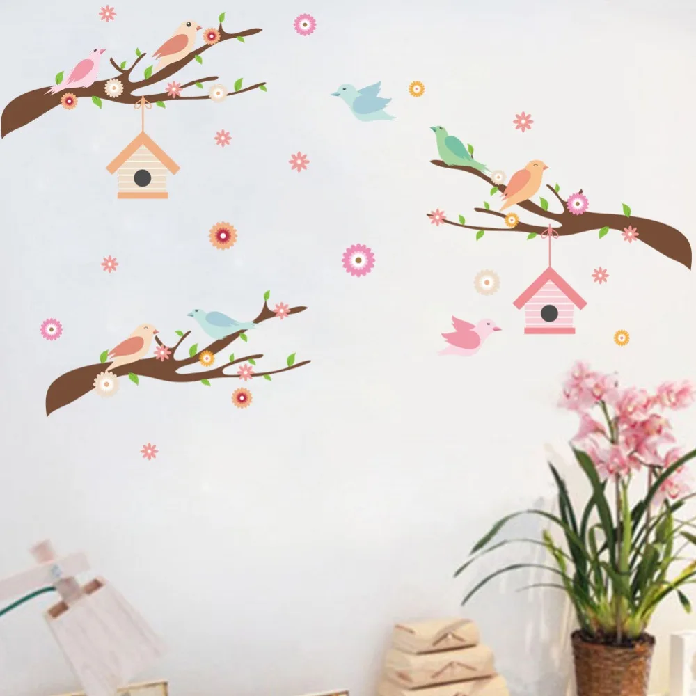 % 3D мультфильм животных филиал птица настенные наклейки home decor Детская комната