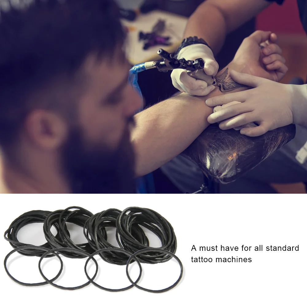 100 шт. профессиональные резиновые ленты для татуировок черные аксессуары тату