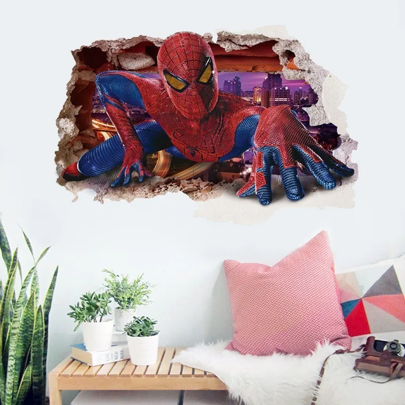 Мультфильм фильма мстители стены стикеры для детей номеров home decor 3d эффект