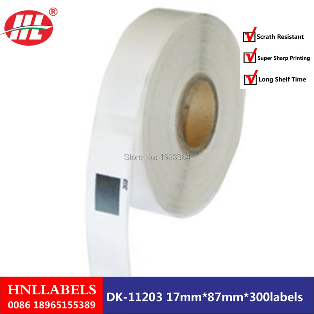 20X Rolls Бесплатная доставка Brother DK 11203 этикетка совместимая Etiketten 17x87 мм для QL570 QL700