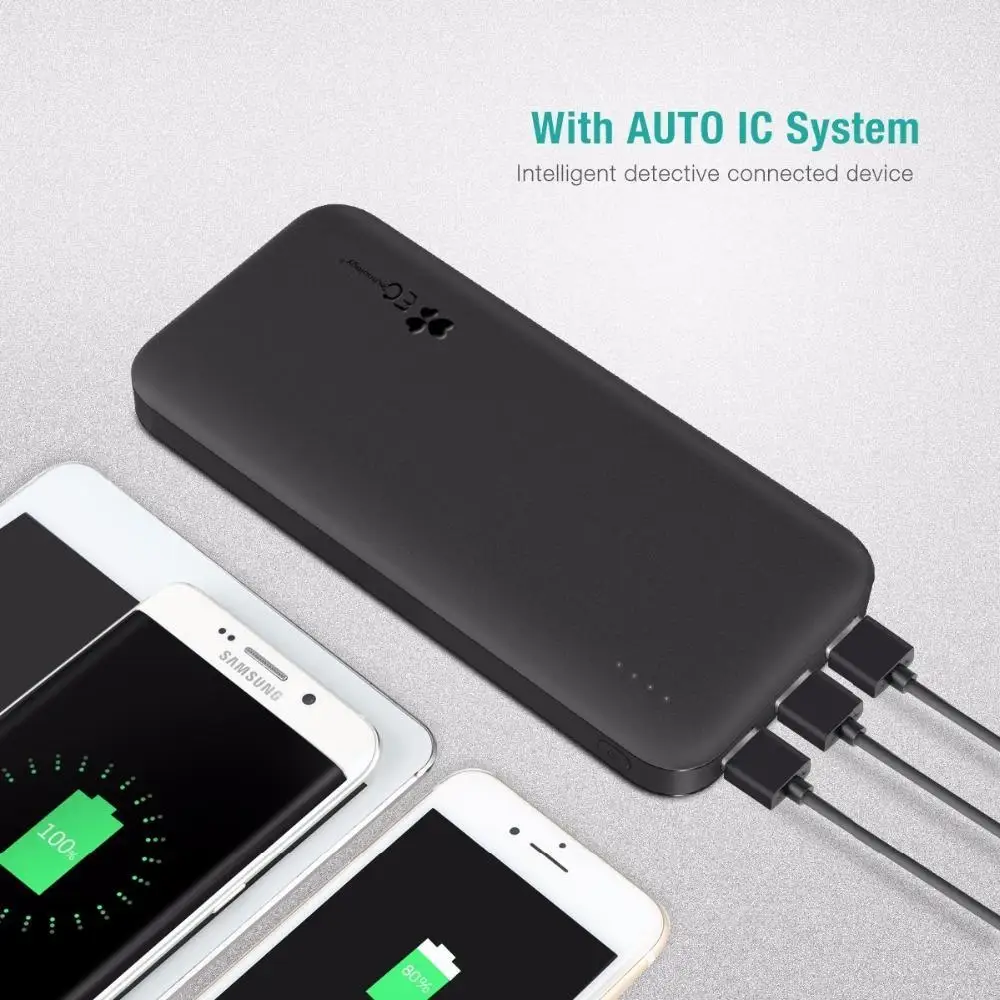 EC технология 3 0 Быстрая зарядка портативный 20000 мАч power Bank для i телефона Sam sung