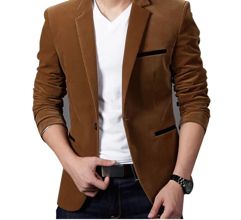 2019 Новое поступление брендовая одежда весна блейзер для мужчин мода Slim Fit мужские