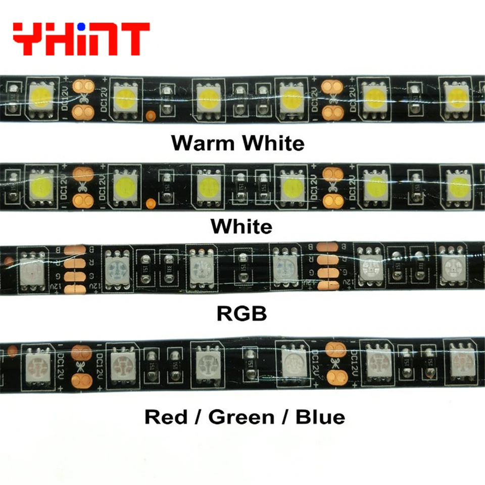 Черная Светодиодная лента 12 В 5 м 300 светодиодов IP65/IP20 SMD5050 водонепроницаемая 60