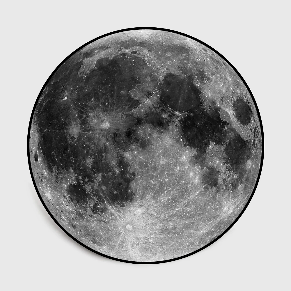 Модный современный серый/серый черный с принтом Луны для спальни гостиной