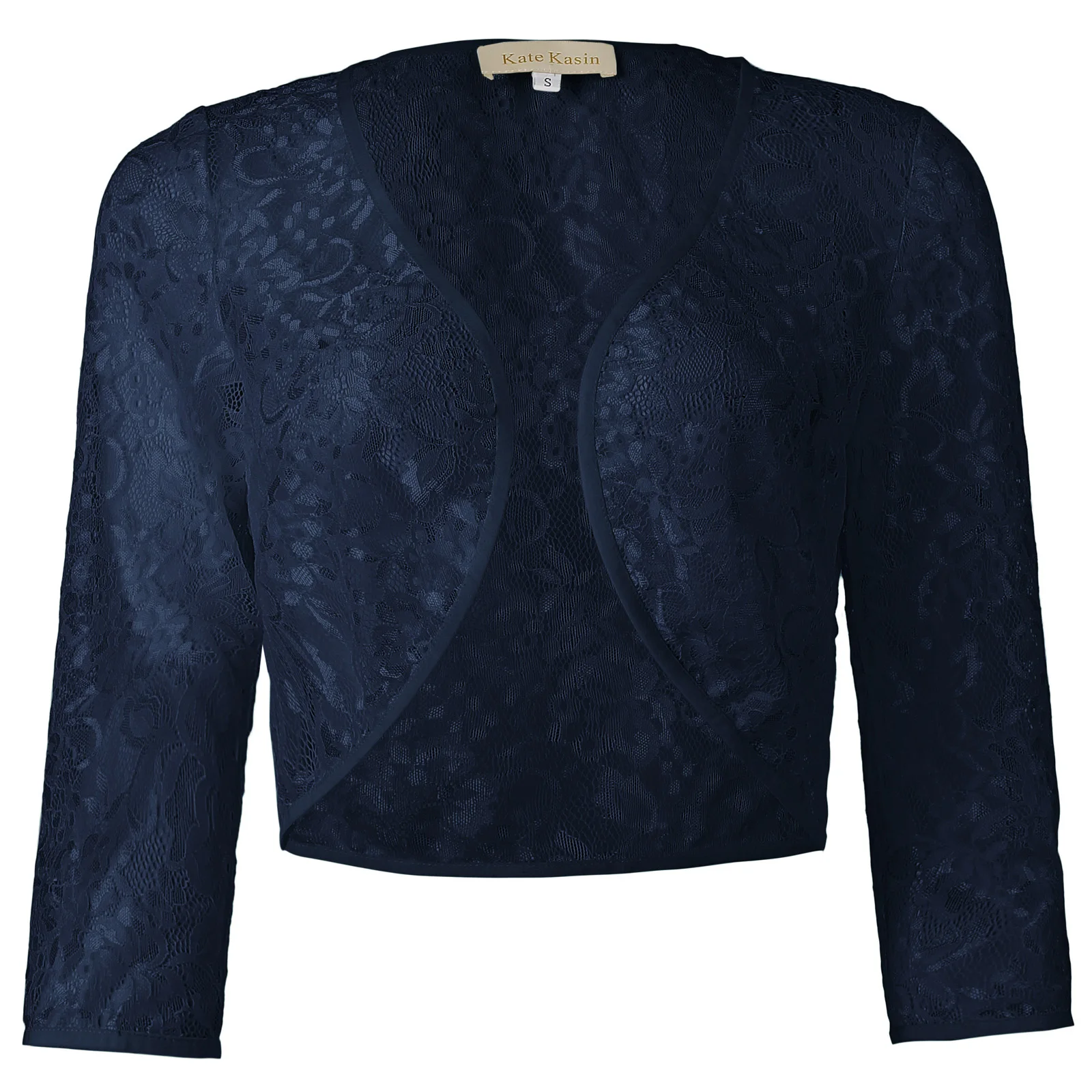 Women's Three Quarter Sleeve Cropped Short Open Exquisite floral lace Coat | Женская одежда