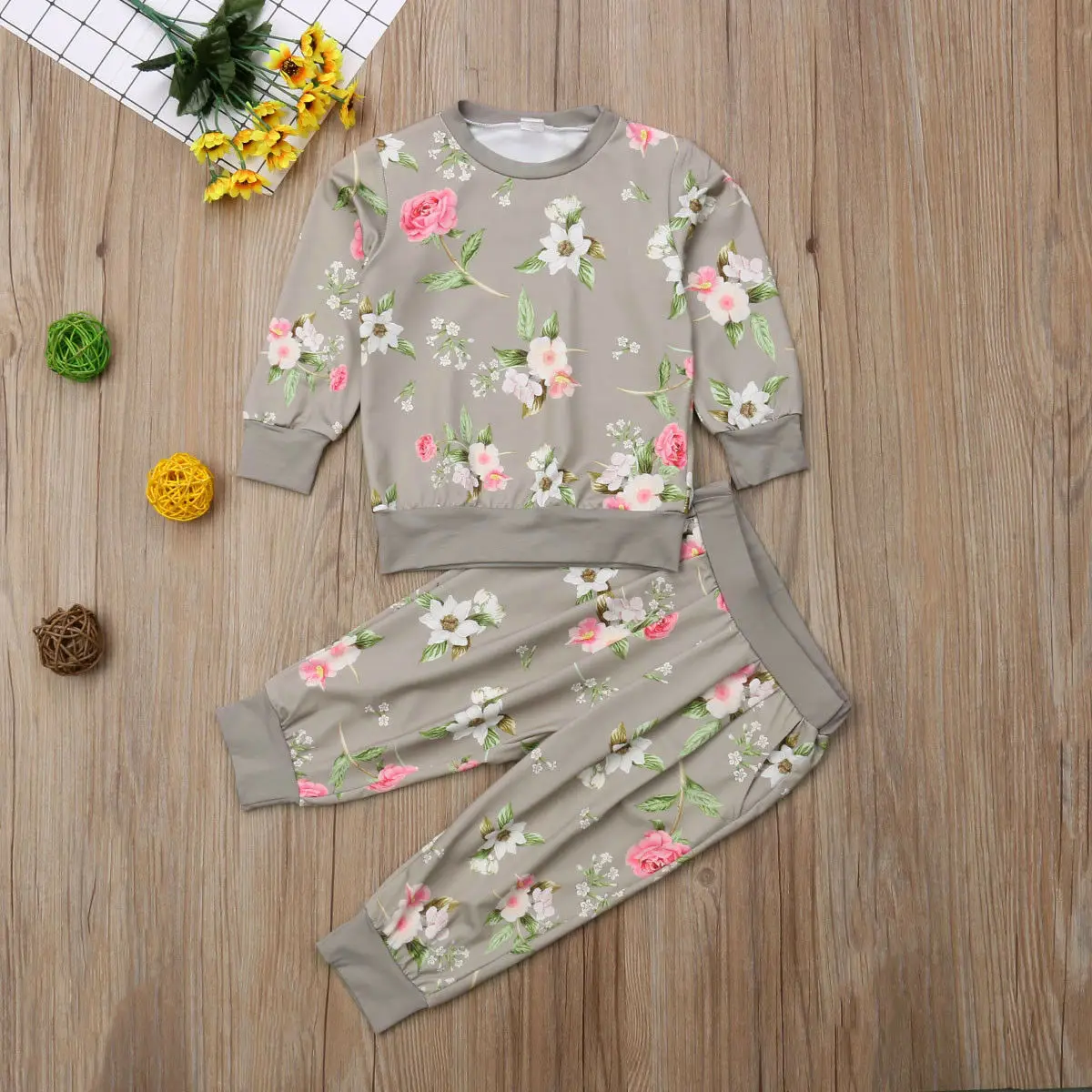 2-7Y Kids Baby Girls Clothes Floral Cotton Tops Harem Pants Trousers Tracksuit Outfit Set 2019 Spring Autumn Girl | Детская одежда и