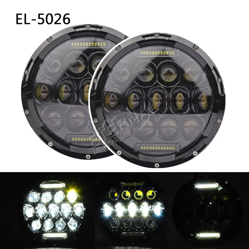 free 2x 75W offroad headlight 7 inch led headlamp H4 H13 car truck kit parts for motorcycle JK Rover defender | Автомобили и