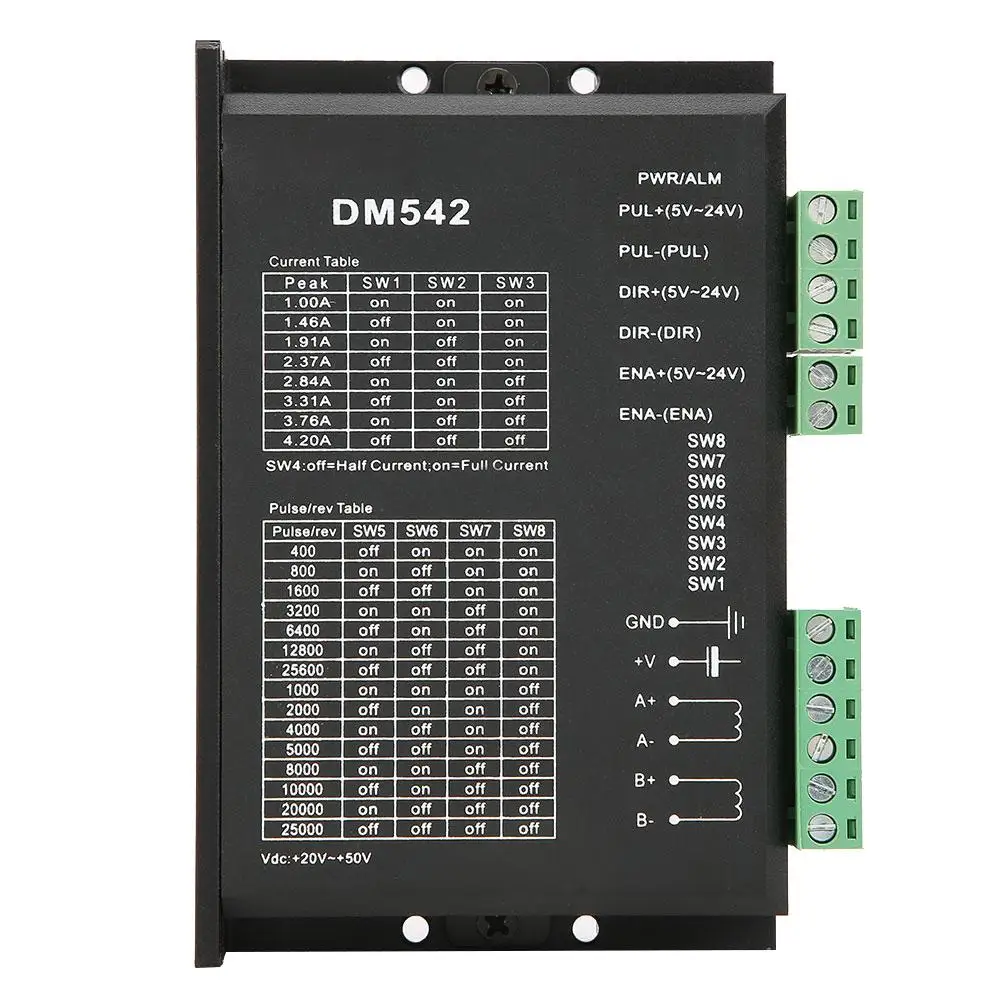 2 фазный Драйвер шагового двигателя Newstyle DM542 серия 57/86 драйвер 18 48VDC peak 4.2A|Драйвер