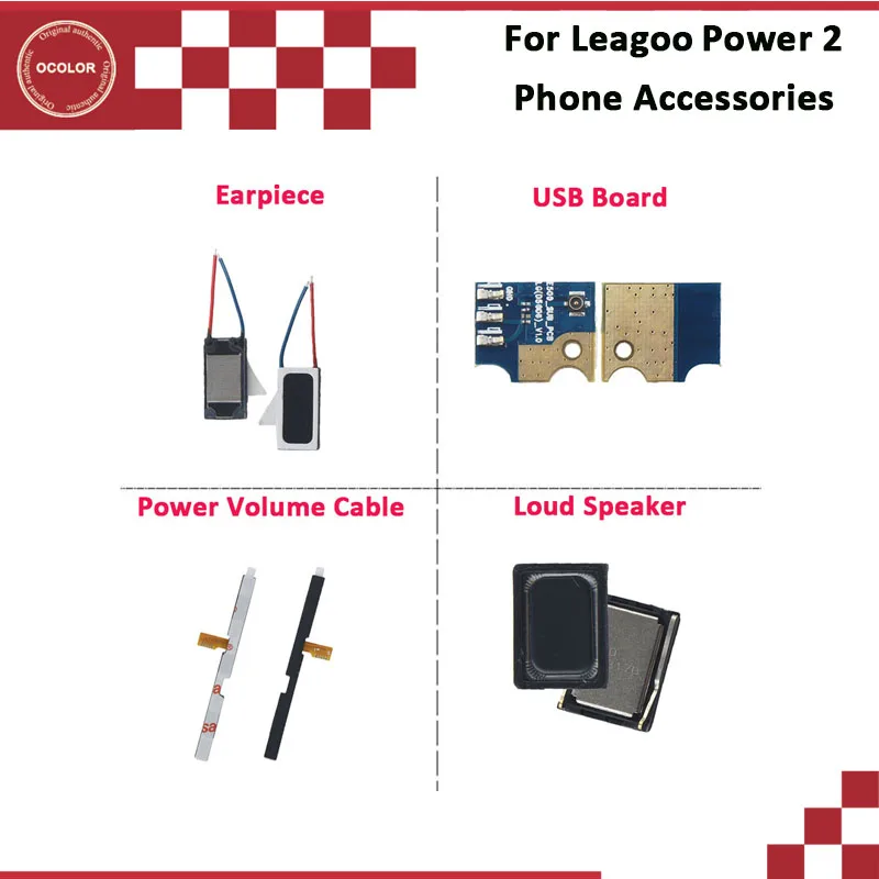 ocolor For Leagoo Power 2 USB Plug Charge Board Volume Cable New Repair Parts Earpiece Loud Speaker | Мобильные телефоны и