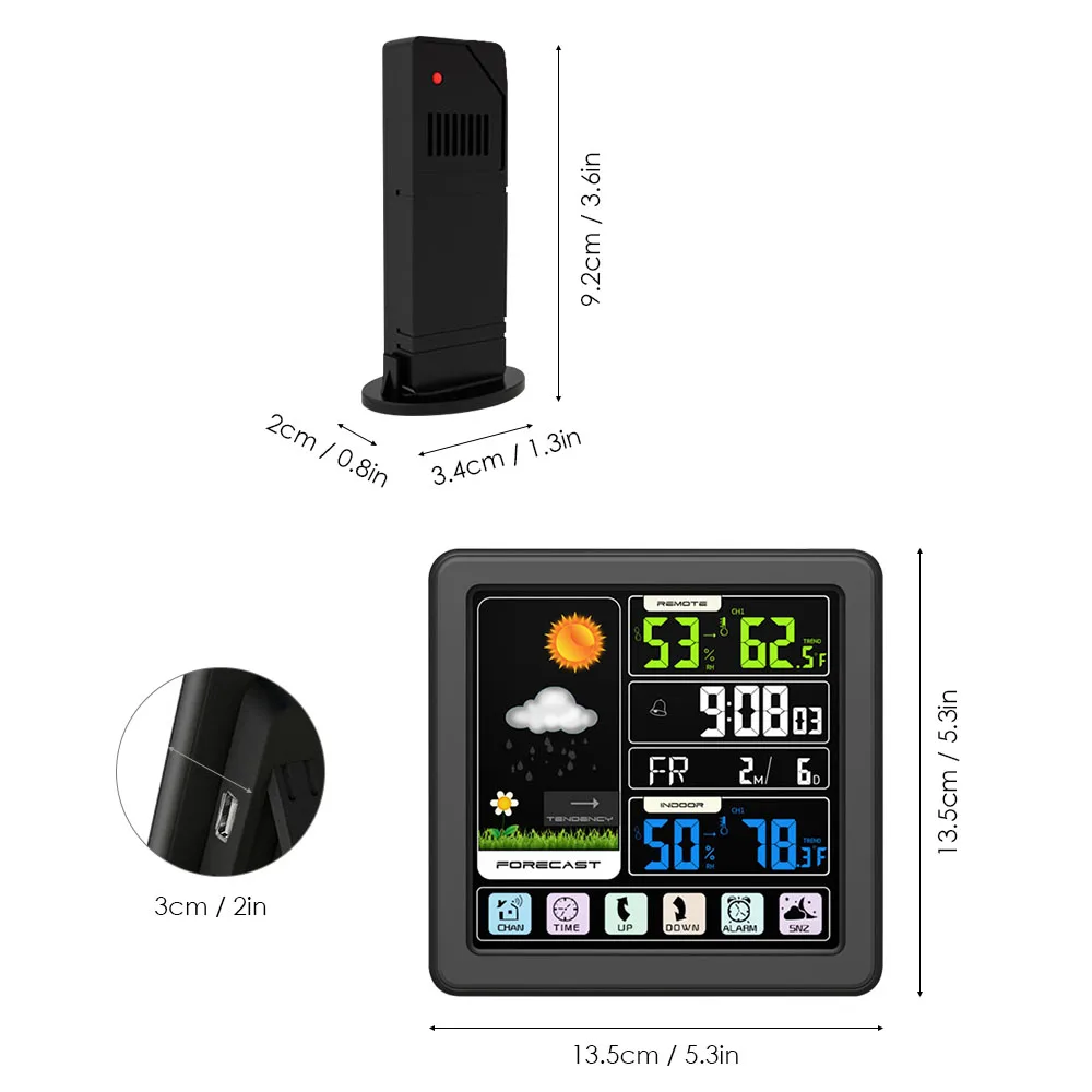 ЖК экран термометр Беспроводная метеостанция крытый и открытый гигрометр