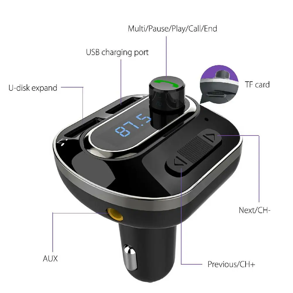 Bluetooth беспроводной автомобильный AUX стерео аудио приемник fm-радио адаптер USB