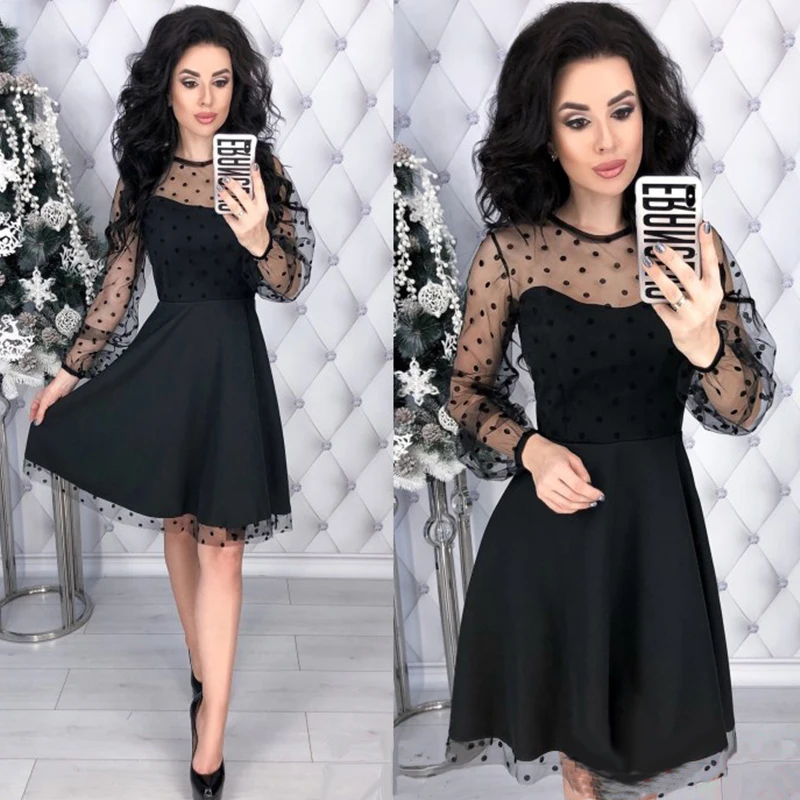 Кружевное лоскутное платье женское винтажное ТРАПЕЦИЕВИДНОЕ вечернее с длинным