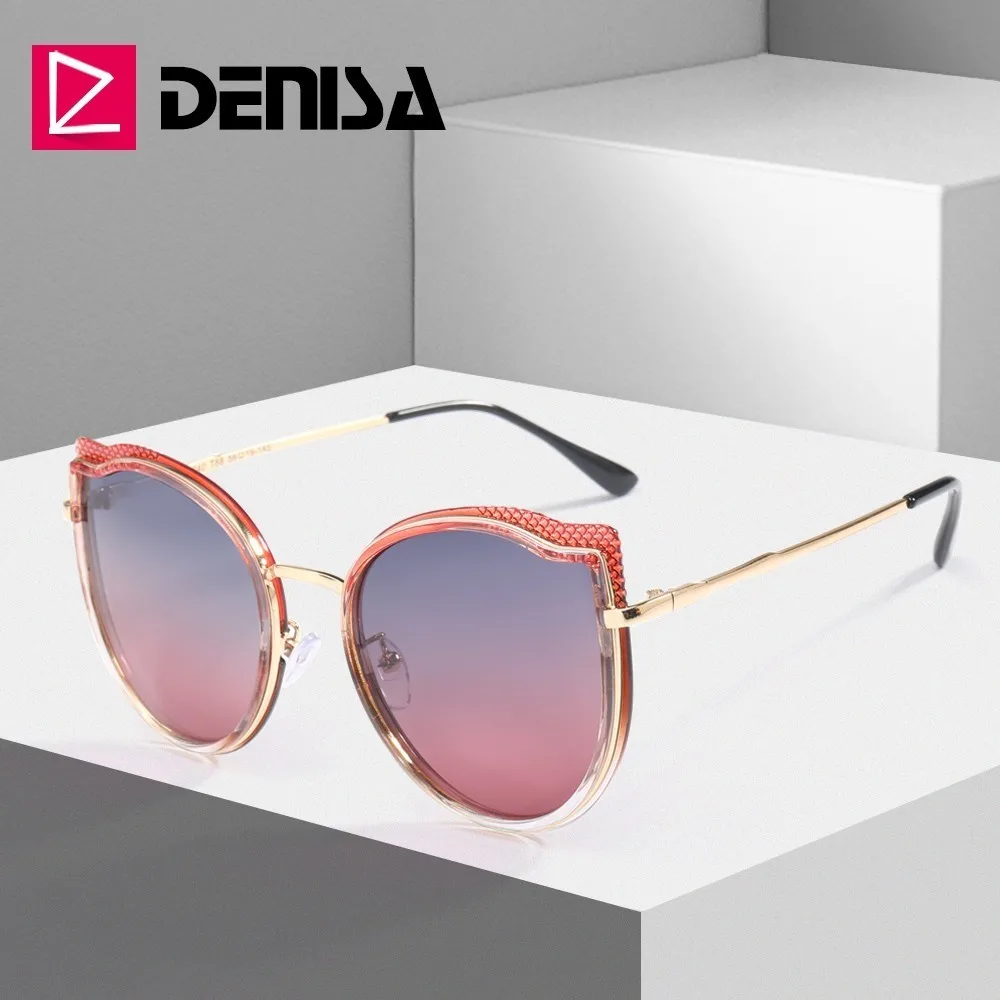 

Солнцезащитные очки DENISA G29940 женские, большие поляризационные очки «кошачий глаз», брендовые дизайнерские солнечные очки в стиле ретро с за...