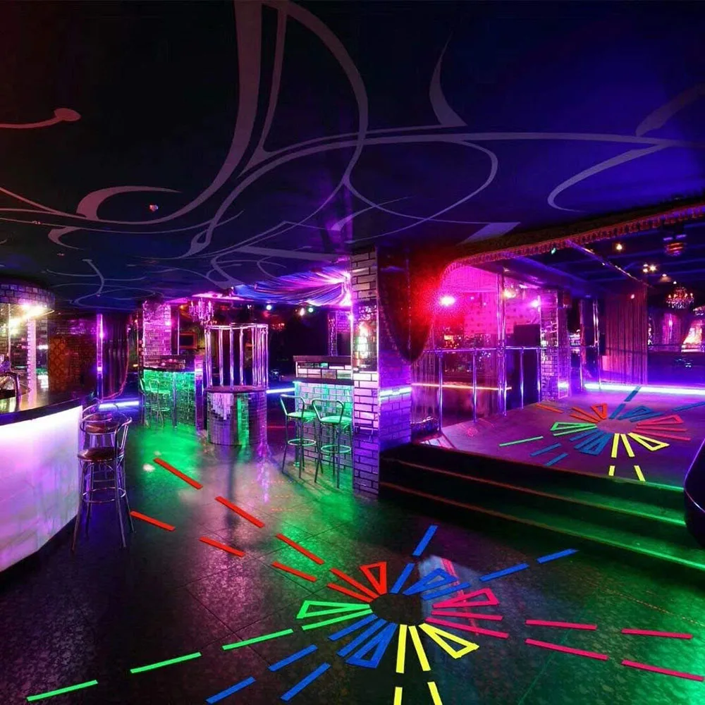 УФ клейкая Люминесцентная лента Blacklight реактивной светится в темноте неоновая