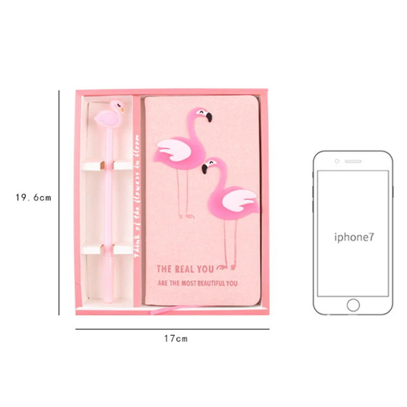 New Pink Flamingo Unicorn Notebook With Pen Stationery Writing Notes Set Office School Supplies Back To Girls Gifts | Канцтовары для