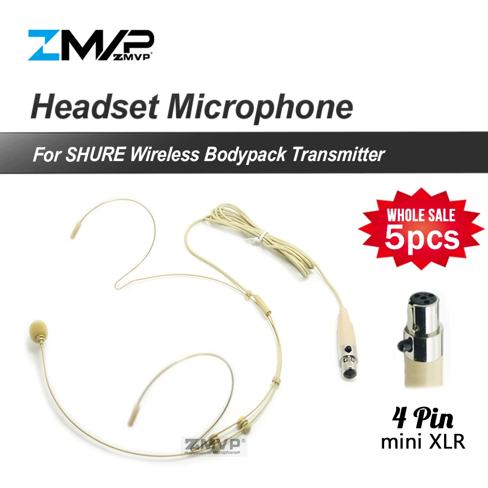 Профессиональная 4pin XLR TA4F гарнитура 5 шт./лот кардиоидный конденсаторный микрофон