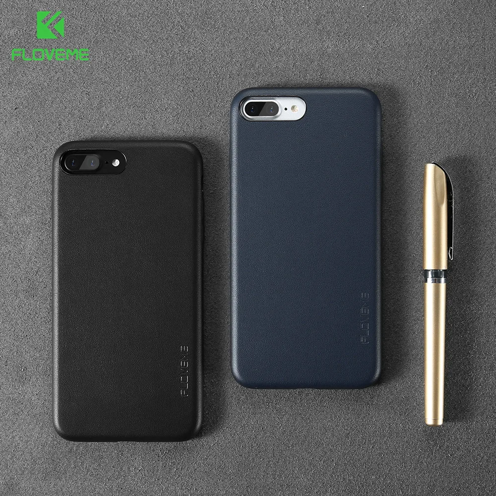 Чехол из искусственной кожи с текстурой FLOVEME для iPhone 6 S 7 8 Plus 360 градусов полная