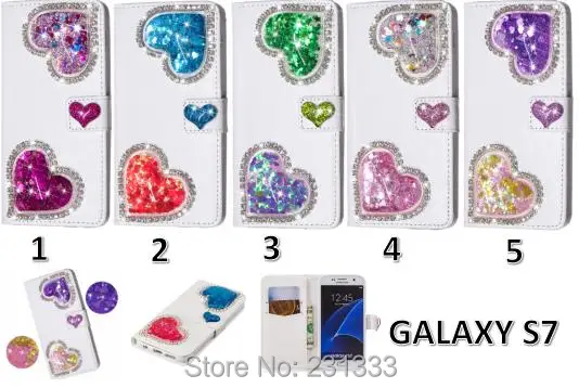 Кожаный чехол кошелек с 3D жидкими алмазами для samsung Galaxy S7 EDGE S8 S9 A8 2018 J6 A6 PLUS A7
