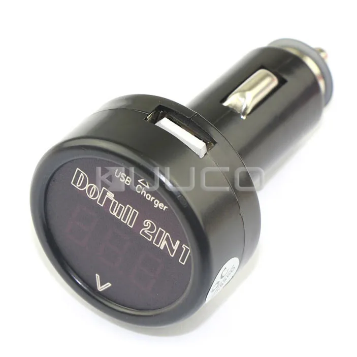 5 шт./лот цифровой тестер/зарядное устройство DC12V 24V Вольтметр DC V/2A USB адаптер для