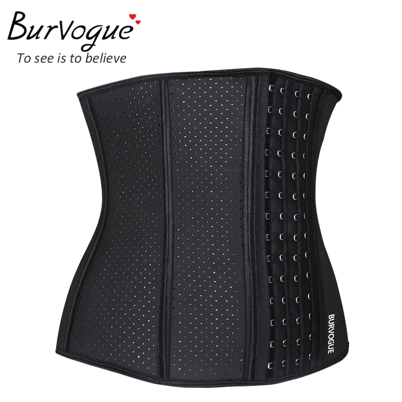 Женский корсет Burvogue дышащий сетчатый атласный латекс с отверстиями 9 стальных