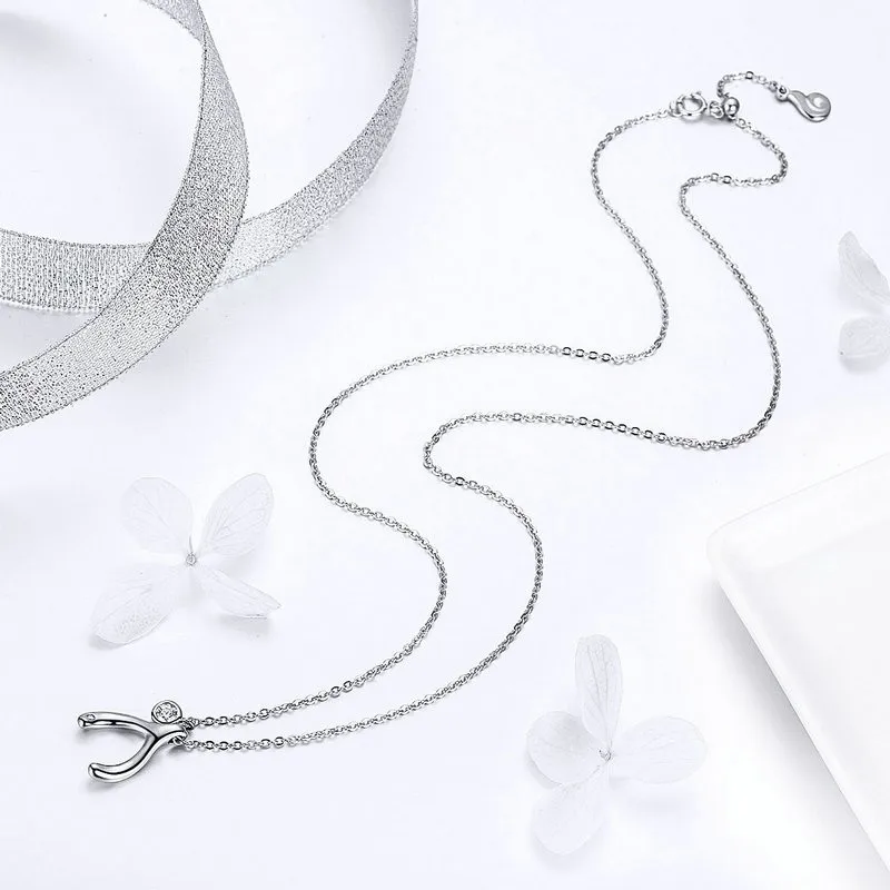 2019 летние кулоны Wishbone ожерелье из серебра 925 пробы Lucky Guardian эффектные корейские