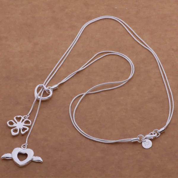 Женское ожерелье из серебра 925 пробы с кулоном | Украшения и аксессуары
