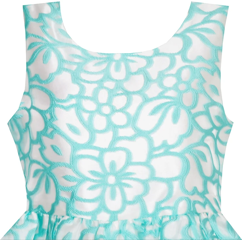 Sunny Fashion платья для девочек новогодние костюмы Цветок Девушка Платье алый жаккард