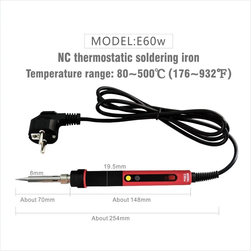 

New LCD Digital Adjustable Thermostat Electric Soldering Iron E60W for Efficient Welding Repair Tools 110V/220V