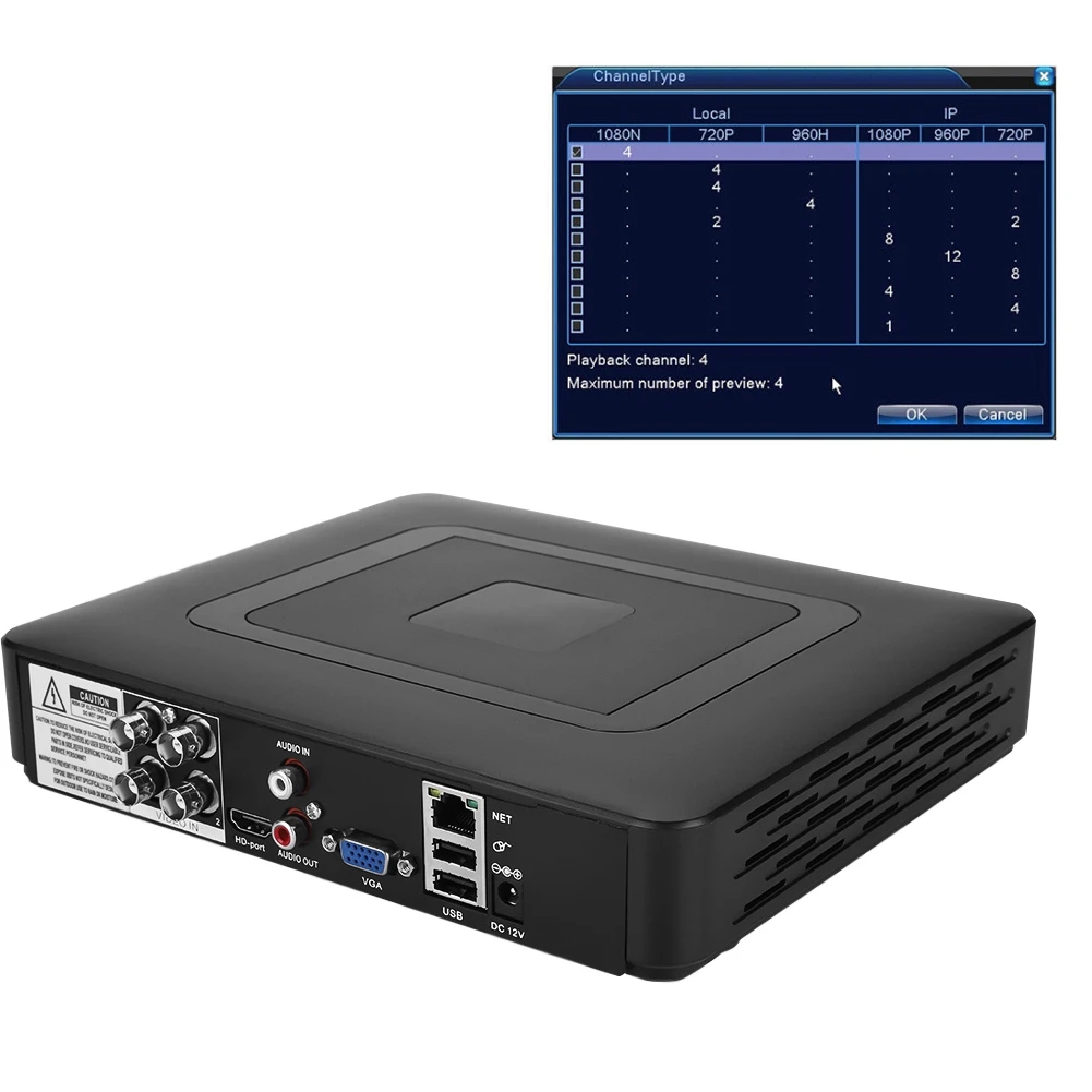 4 канальный 4CH безопасности CCTV AHD/CVI TVI/DVR/NVR 5 в 1 видео режиме реального времени