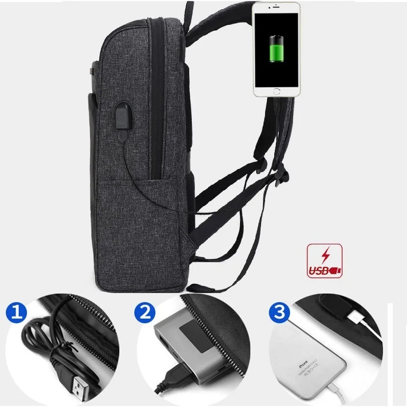 TINYAT мужские рюкзаки для ноутбука 15 6 USB сумка компьютера мужской рюкзак