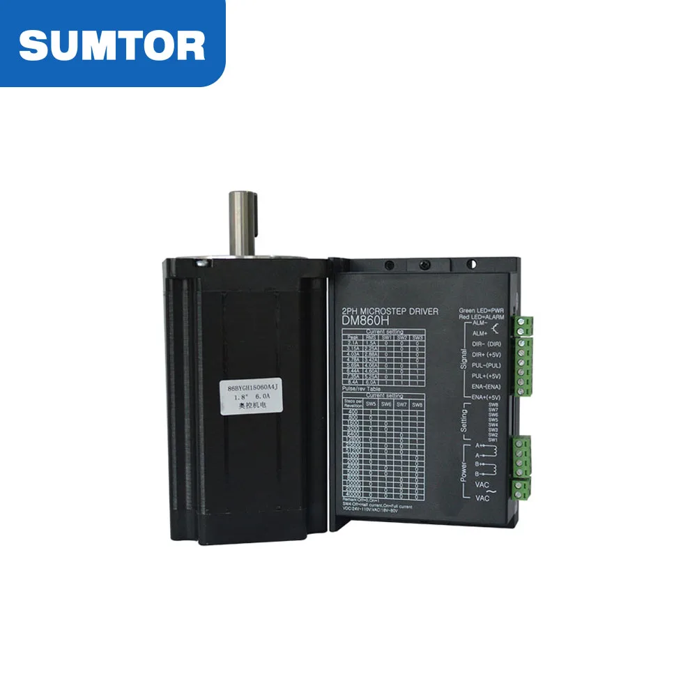 

step motor nema 34 12N.m holding torque 150mm motor body length and 256 subdivision DM860H driver
