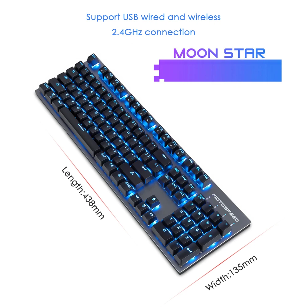 Motospeed GK89 2 4 ГГц Беспроводная/USB Проводная Механическая клавиатура с RGB-подсветкой
