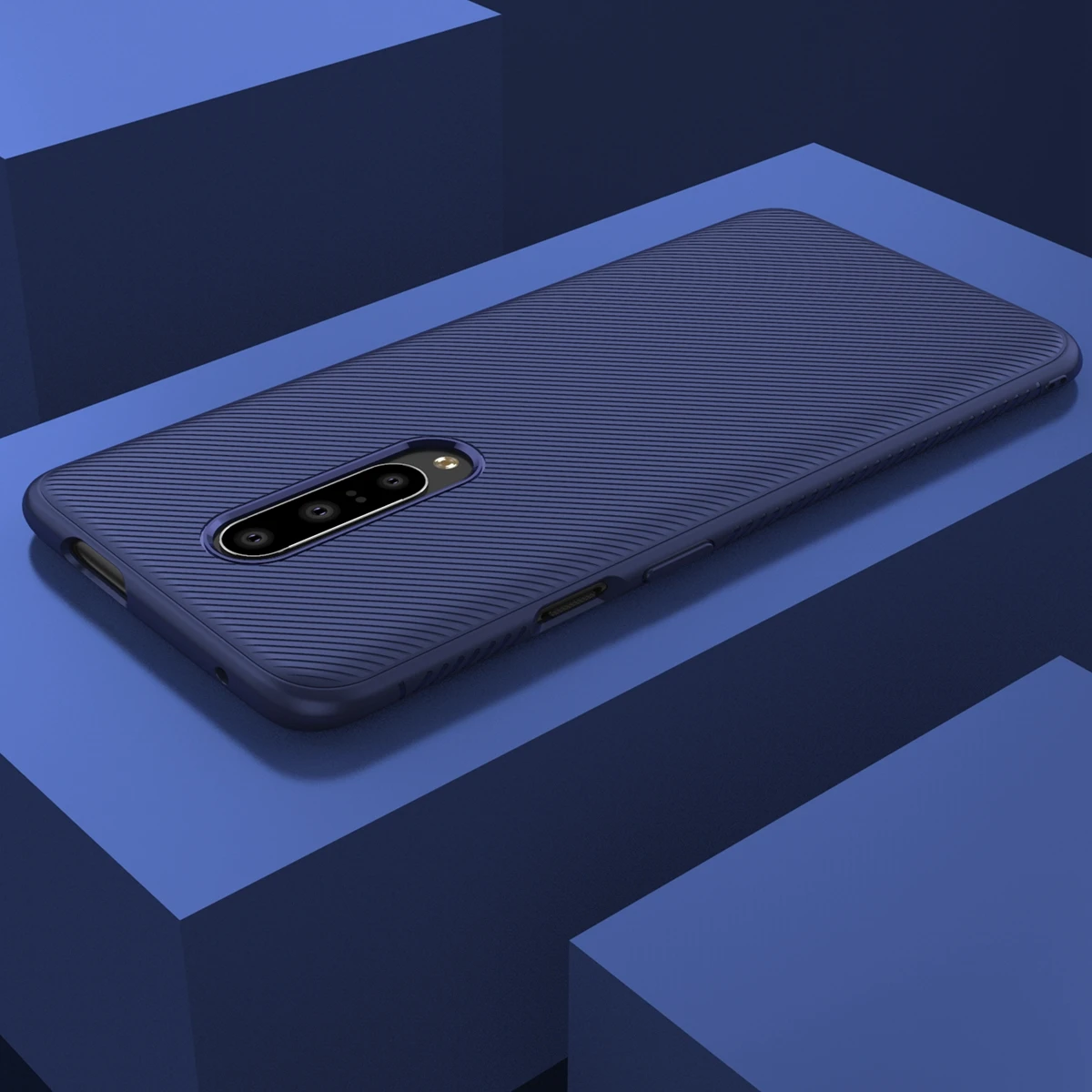 Для Oneplus 7 Pro чехол с силиконовой текстурой из углеродного волокна тонкий матовый