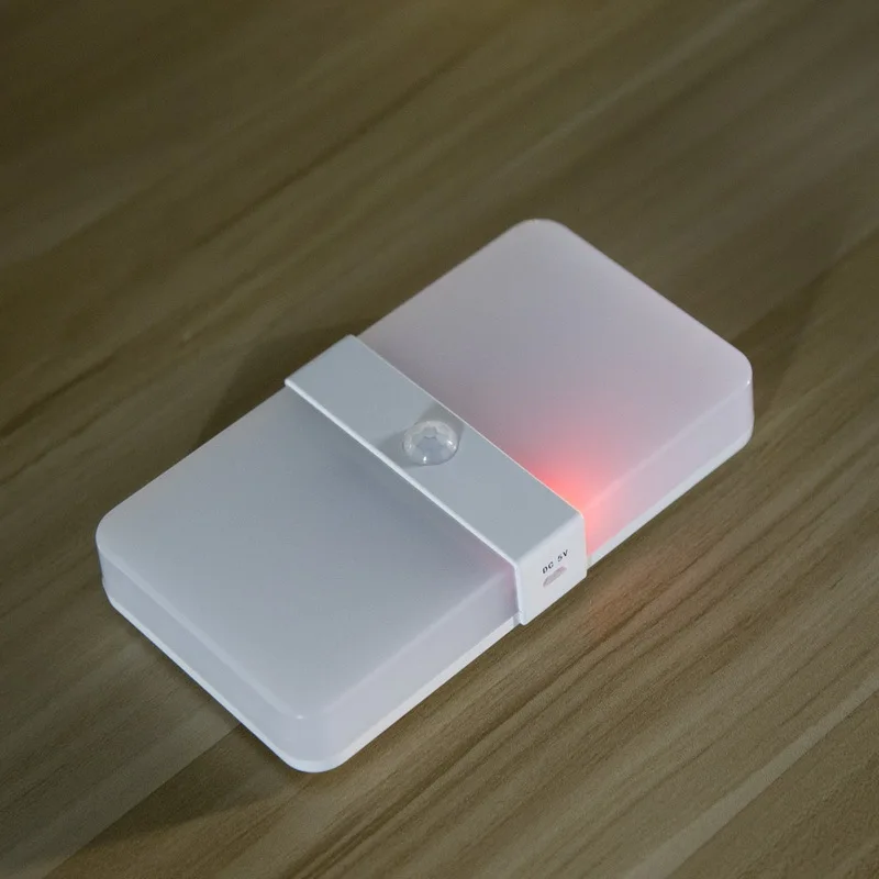 

Motion Sensor Led Usb Rechargeable Portable Night Light Double Color Light For Closet Cabinet Camping