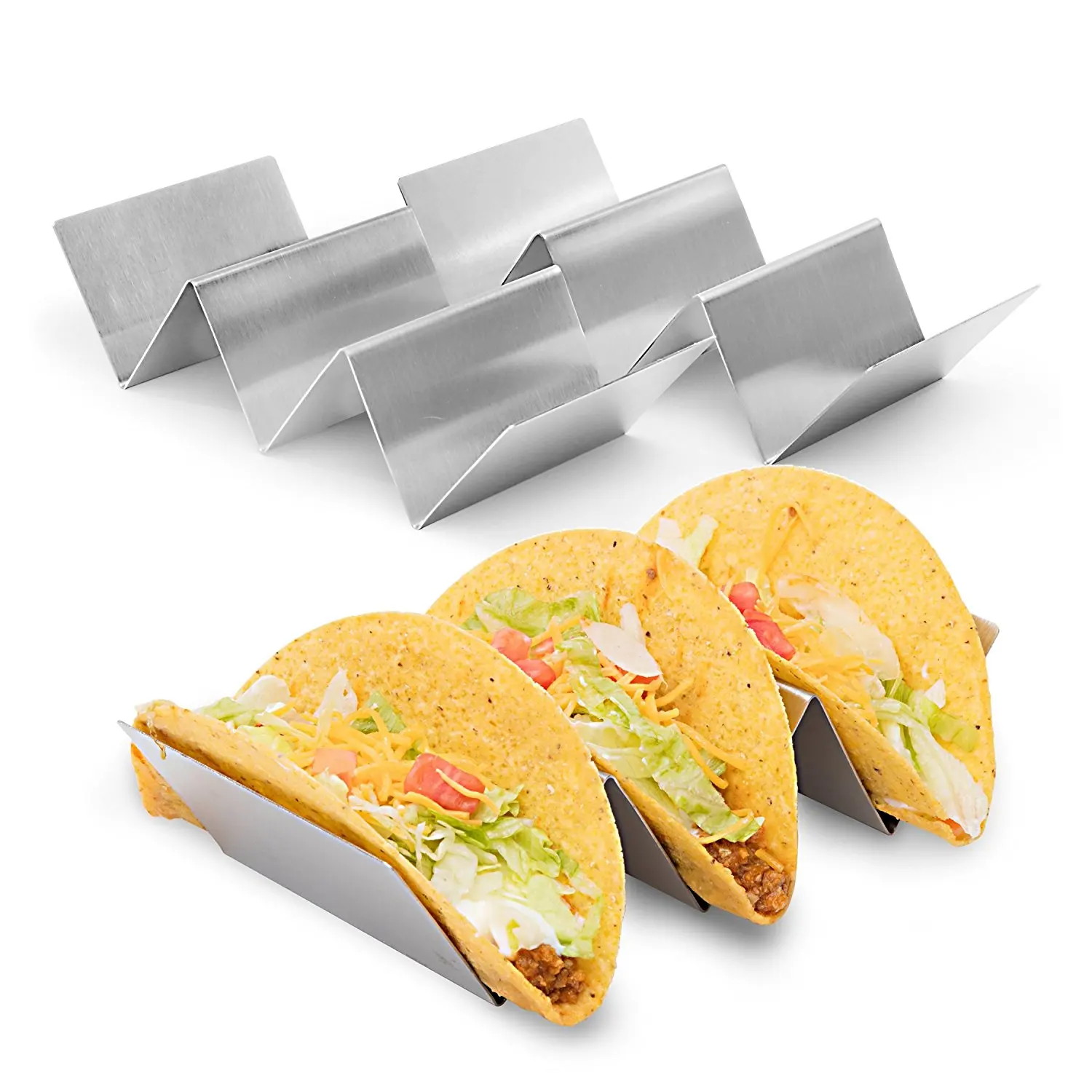 2 шт. стильный держатель из нержавеющей стали Taco Truck Tray style стойка вмещает до 3 Тако