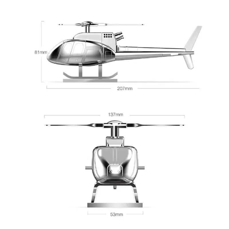 

Car Supplies Creative Helicopter Aircraft Decoration High-grade Metal Gift Solar Car Perfume Fragrance Car Airplane Ornament