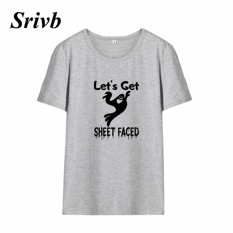 Женская футболка с надписью Srivb Let's Get Sheet Taced модный костюм на Хэллоуин графикой
