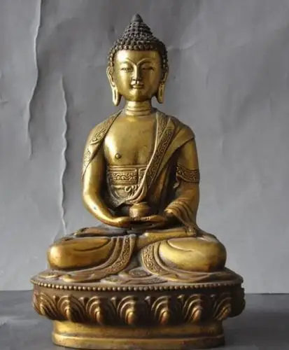 

Tibetan Buddhism Brass Gilt Medicine Buddha Sakyamuni Shakyamuni Statue